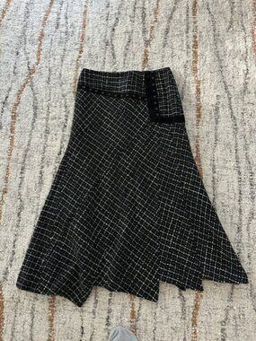 Vintage Plaid checkered Long Skirt XS